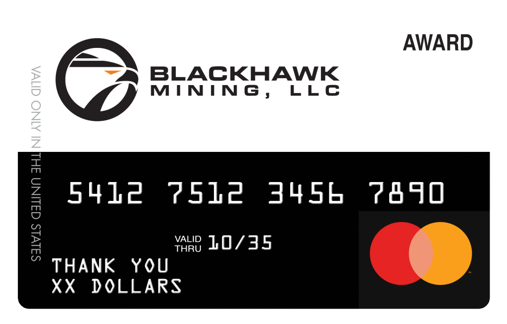 BlackHawk Mining Inc Custom MasterCard Debit Card Layout