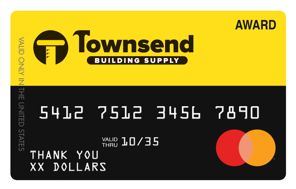 Townsend Custom MasterCard Debit Card Layout