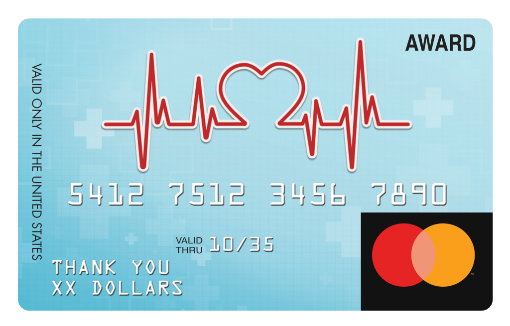 Heartbeat Medical Themed Custom MasterCard Debit Card Gift Layout